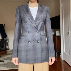 Theory double breasted wool grey blazer size 00